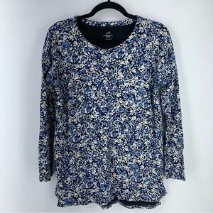 J Jill PS Tunic Top Cottage Core Flower Power‎ Boho Stretch Multicolor Floral